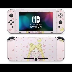 pink sailor moon nintendo switch decal skin